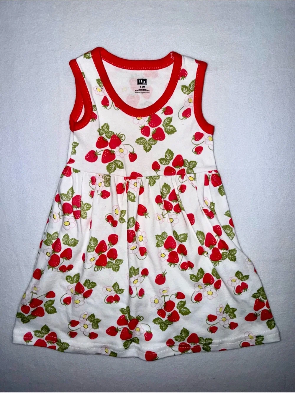 Carter's Pink Long-Sleeve Bodysuit with White Strawberry-Print Dress